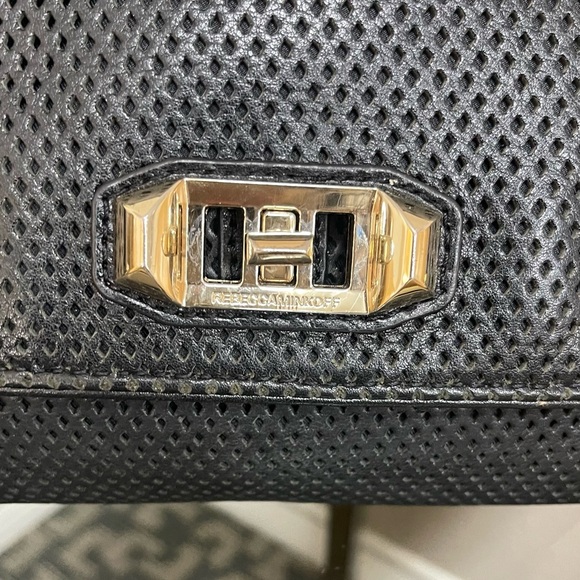 Rebecca Minkoff - Gorgeous Black leather Bag, Gold hardware, Crossbody Strap - Picture 12 of 14